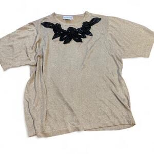 Vtg tan and black beaded g